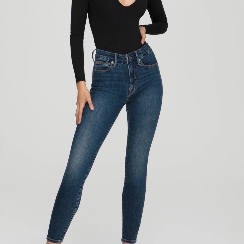Good American High-Rise Dark Blue Skinny Jeans